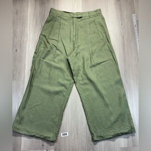 FREE PEOPLE Lyla Linen Trouser in Sand
Sage Green Wide-Leg  Size 14